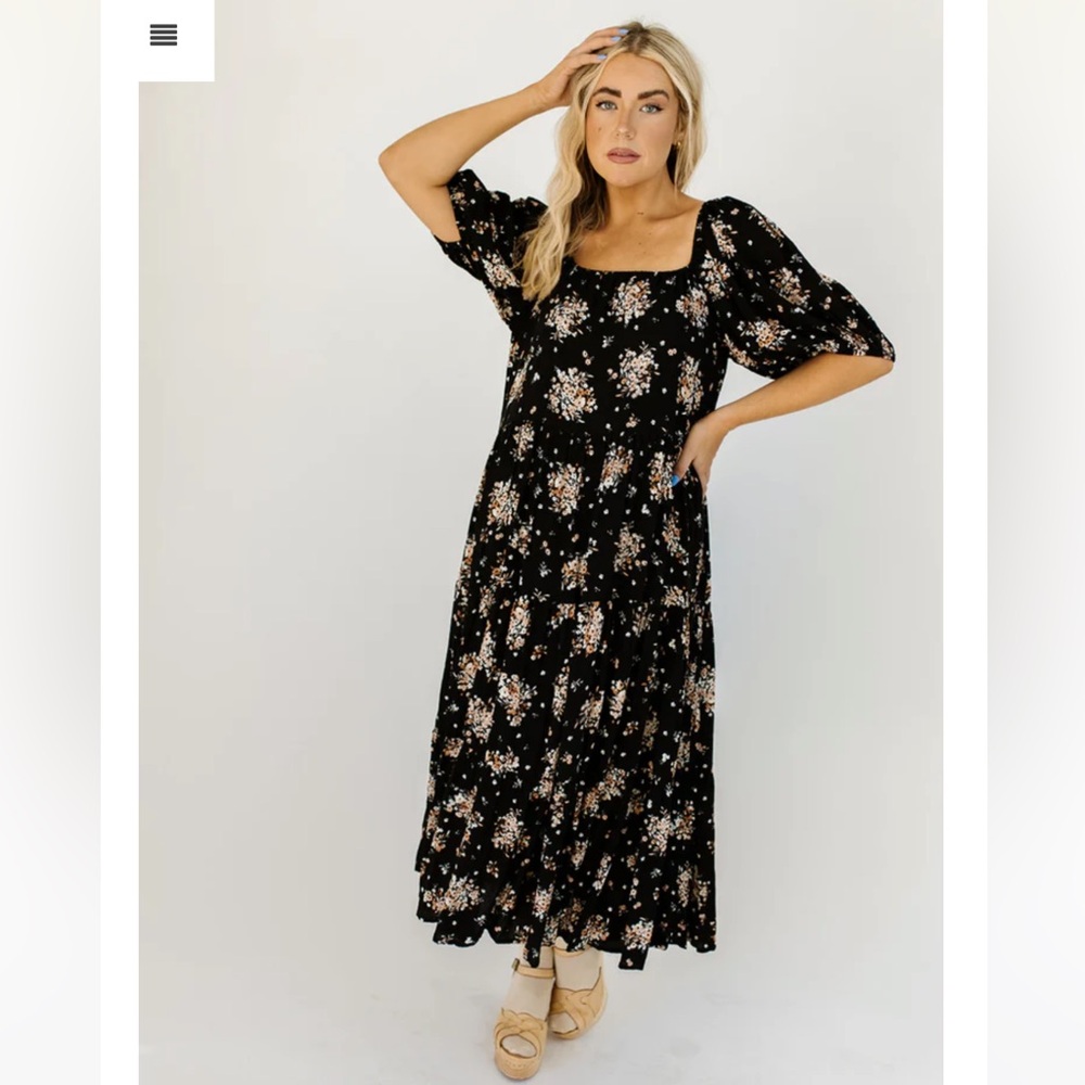 Floral Black Dress